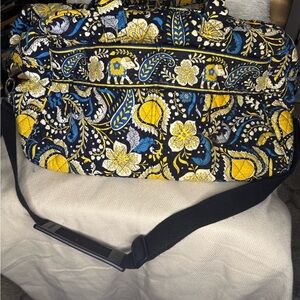 Vera Bradley Weekender Black and Yellow Floral Travel Bag